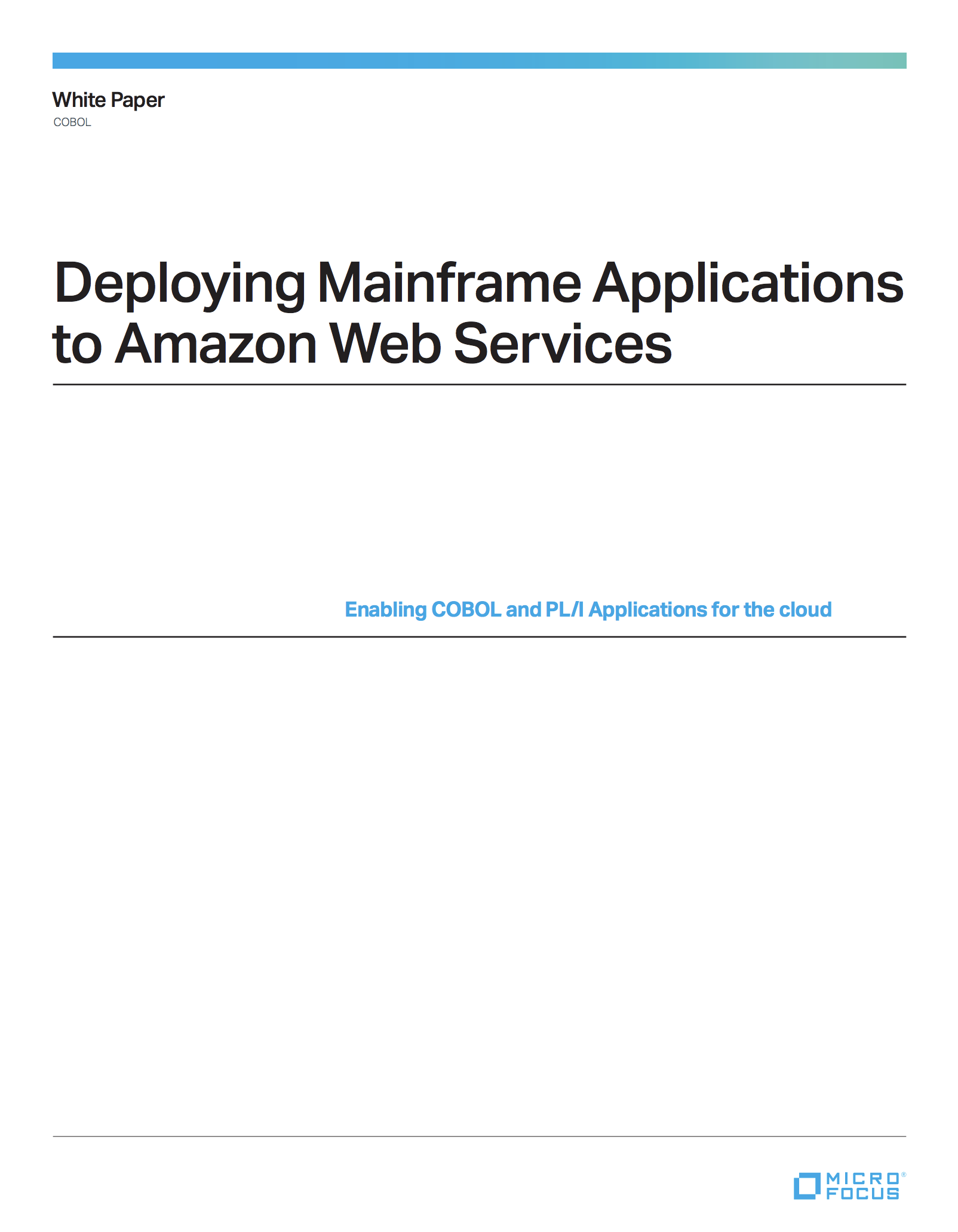 Deploying Mainframe Applications to Amazon Web Services
