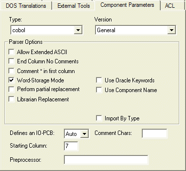 The Component Parameters Tab