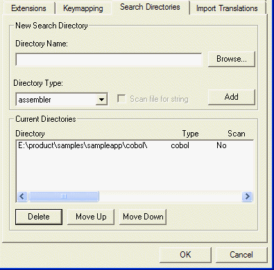 The Search Directories Tab