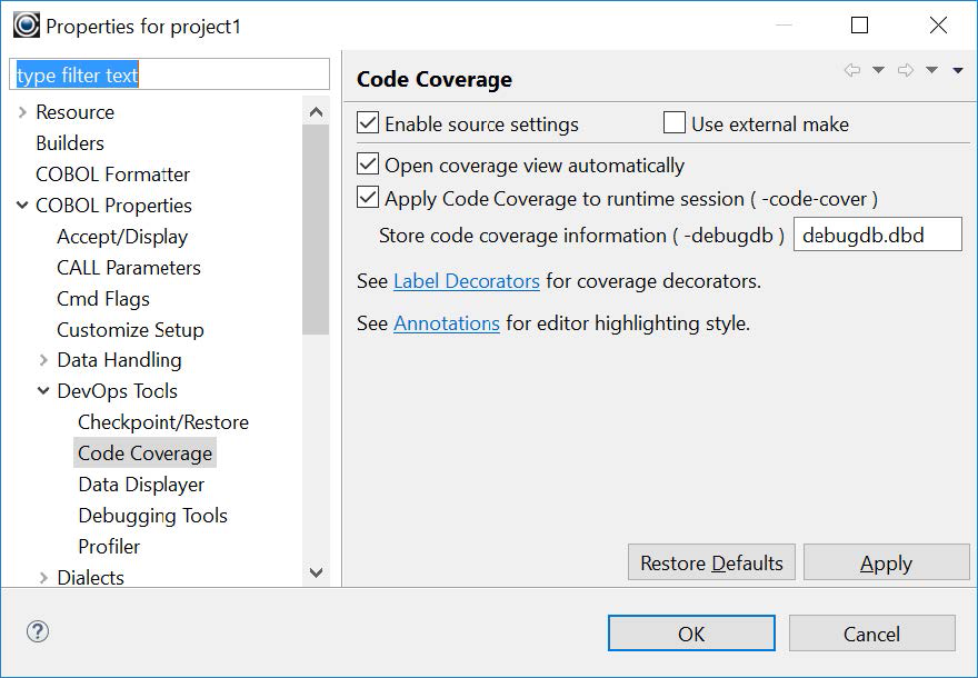 Enable Code Coverage