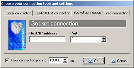 Choose your connection type and settings Window