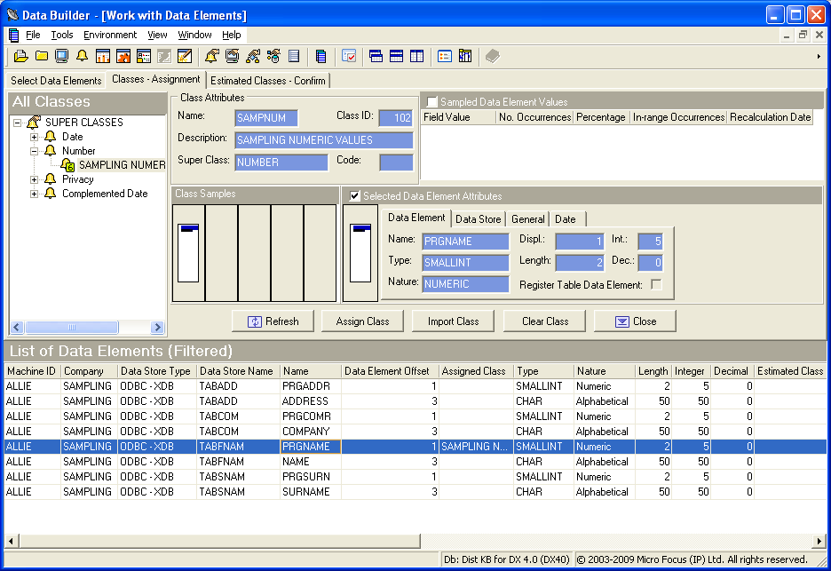 Work with Data Elements - Associated Class Fingerprint (Prototype)