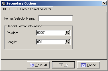 Create Format Selector job