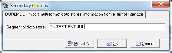 Secondary Options - Import Multi-format Data Stores Information