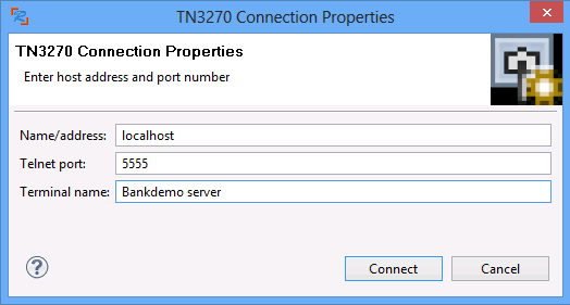 Bakdemo tutorial - new TN3270 connection
