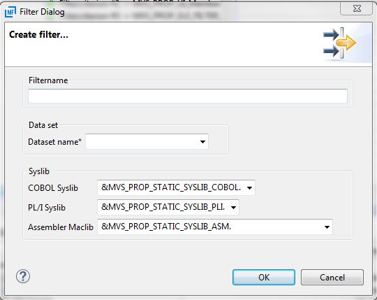 MVS Project Sample Application Filter View