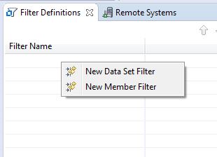 MVS Project Sample Application Filter  View