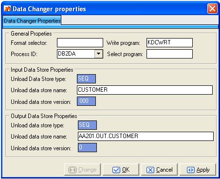 Data Changer properties
