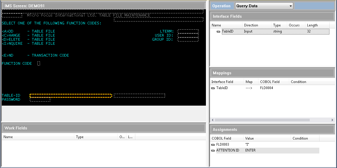 IMS Screen in Interface Mapper