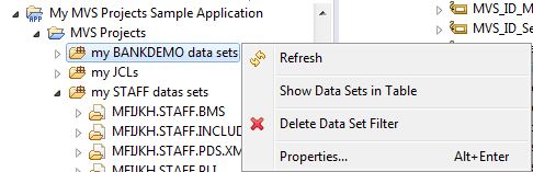MVS Project Sample Application Dataset Filter