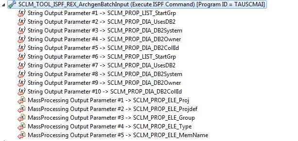 SCLM Archgen Mass Output Parameter