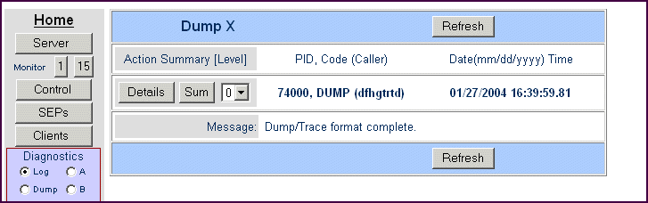 Dump Index Page