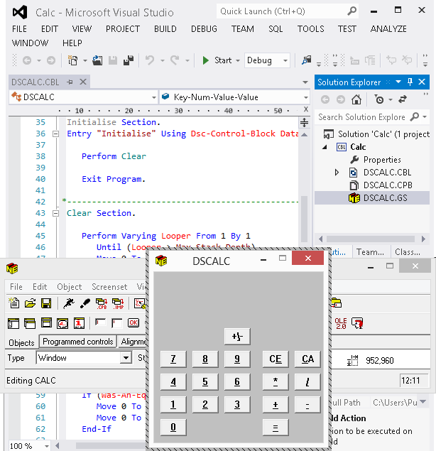 Screenshot of a dialog system application in the IDE