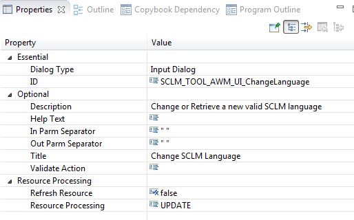 SCLM change language tool properties