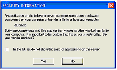 The Security Information Dialog
