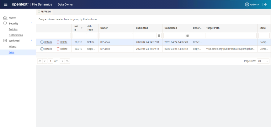 Managing Workload Jobs