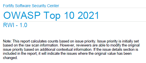 top of a report with a note about priority override