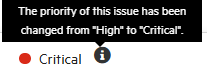 hover over the information icon to display the priority override in a tooltip
