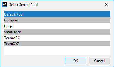 Select Sensor Pool dialog box