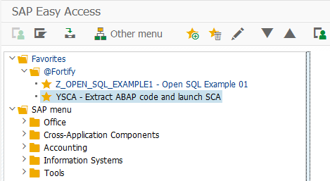 Start the Fortify ABAP Extractor Start the Fortify ABAP Extractor