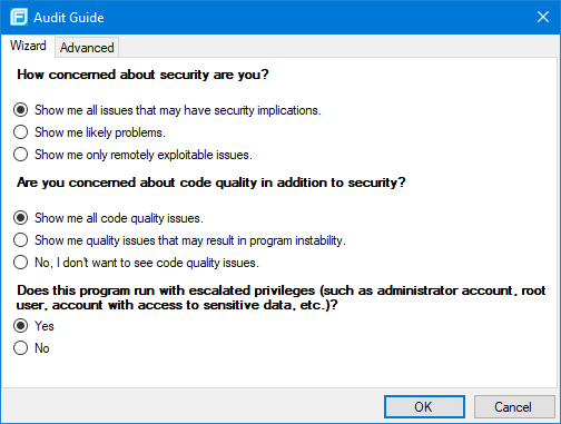 Audit Guide wizard