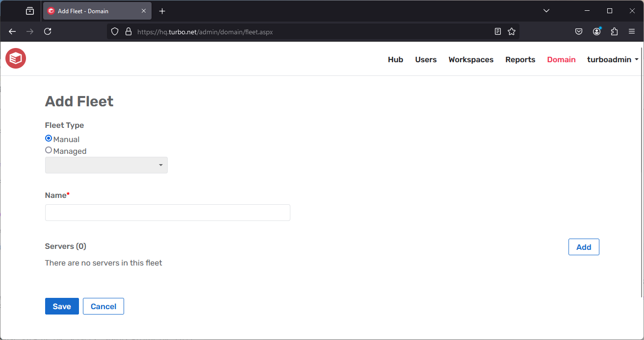 Server admin domain fleets add