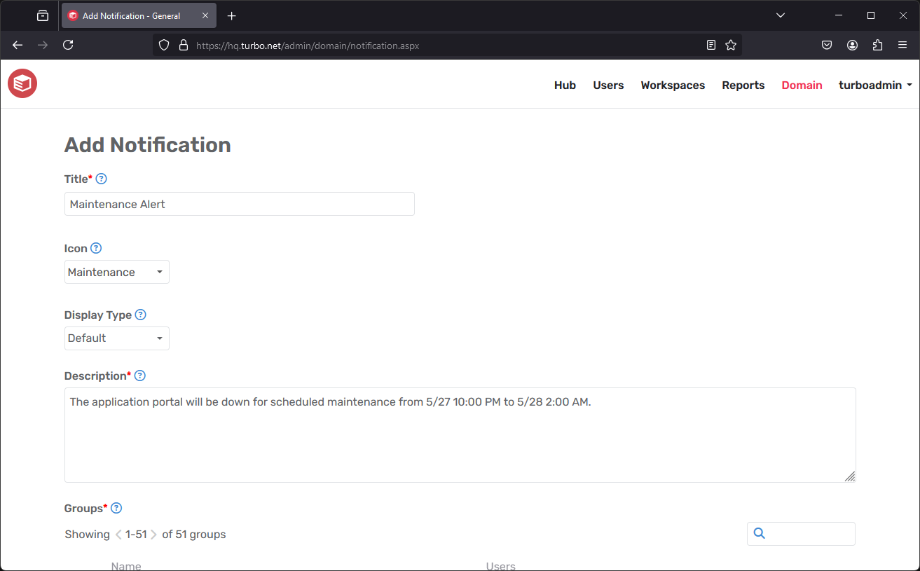 Add Notification Admin