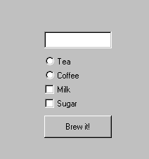 Form with a single entry field, tea& cof