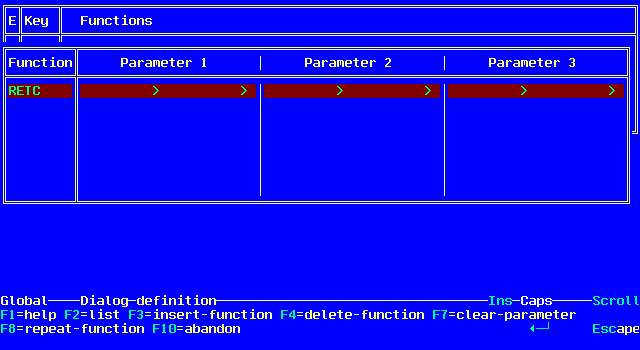 Function Detail Menu