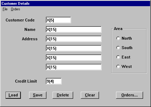 Examples of Entry Fields