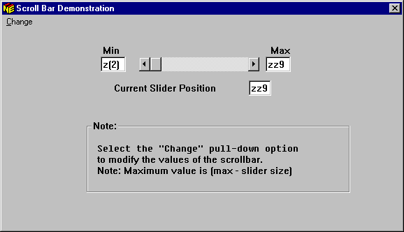 Horizontal Scroll Bar