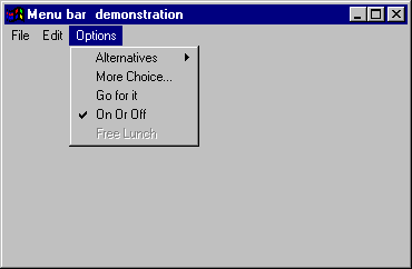 Typical Pulldown Menu