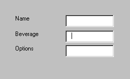 Example output form for the drinks application