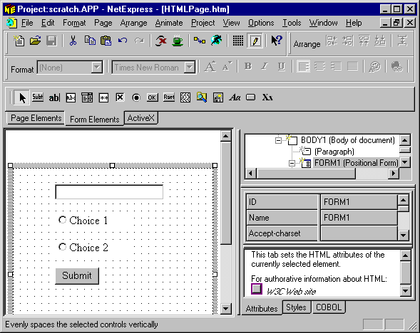 Form Designer with empty form