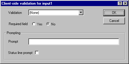 Validation Dialog Box