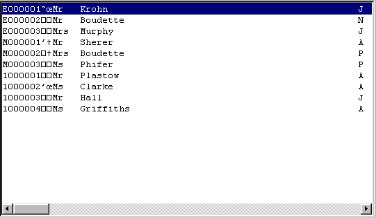 Unformatted Record Data in the Left-Hand Pane