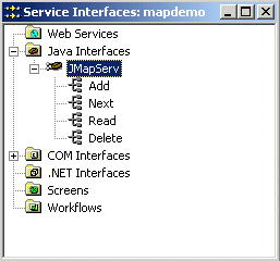 The Updated Service Interfaces Window