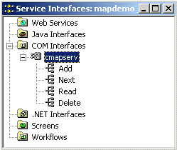The Updated Service Interfaces Window