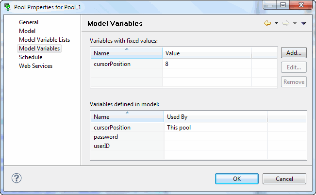 model variable list