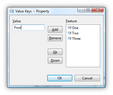 Value Keys dialog box