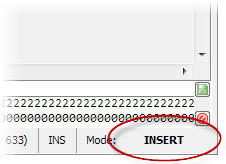 Insert Mode indicator in the status bar