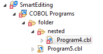 An error in a file means the cross icon is shown for the file, category and containing folder