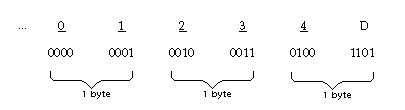 Diagram depicting storage for the number -1234 for COMPUTATIONAL-3 and PICTURE 9999