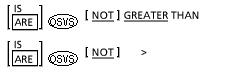 Syntax for Greater than or not greater than relational operator
